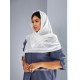 Жіночий шифоновий шарф з мереживом "Сніжинки"